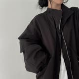 ボリューム袖ジップアップジャケット/スタンドカラー/ドローコード付 | LETee | 詳細画像5 