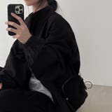 ボリューム袖ジップアップジャケット/スタンドカラー/ドローコード付 | LETee | 詳細画像7 