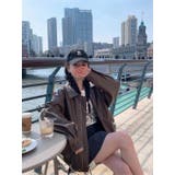 フェイクレザーえり付きジャケット/裾ゴムジップアップジャケット | LETee | 詳細画像17 