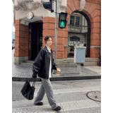 フェイクレザーえり付きジャケット/裾ゴムジップアップジャケット | LETee | 詳細画像3 