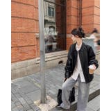 フェイクレザーえり付きジャケット/裾ゴムジップアップジャケット | LETee | 詳細画像4 