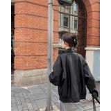 フェイクレザーえり付きジャケット/裾ゴムジップアップジャケット | LETee | 詳細画像5 