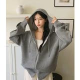 袖ライン片畔ニットジップパーカー | LETee | 詳細画像2