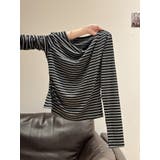 GREY*BLACK | アシンメトリーネックドレープトップス | LETee