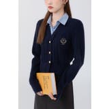 ニットトップス/見せかけえり付き/エンブレム風ワンポイント刺繍 | LETee | 詳細画像1