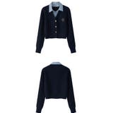 ニットトップス/見せかけえり付き/エンブレム風ワンポイント刺繍 | LETee | 詳細画像15