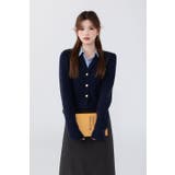 ニットトップス/見せかけえり付き/エンブレム風ワンポイント刺繍 | LETee | 詳細画像3