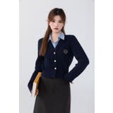 ニットトップス/見せかけえり付き/エンブレム風ワンポイント刺繍 | LETee | 詳細画像4