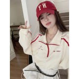 配色ラインハーフジッププルオーバー/ショート丈トップス | LETee | 詳細画像5 