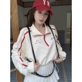 配色ラインハーフジッププルオーバー/ショート丈トップス | LETee | 詳細画像8 