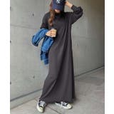 DARK GREY | カットソーロングワンピース/マキシ丈 | LETee