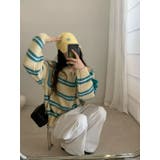 ボーダーニットカーディガン/ダブルジップ | LETee | 詳細画像9