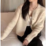 変わり織ニットカーディガン/クルーカーデ/モールヤーン | LETee | 詳細画像7 