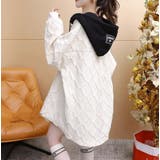 フード配色パーカー/フクレ織柄/ドットボタン/シャツ風パーカー | LETee | 詳細画像9