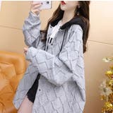 フード配色パーカー/フクレ織柄/ドットボタン/シャツ風パーカー | LETee | 詳細画像13