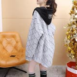 フード配色パーカー/フクレ織柄/ドットボタン/シャツ風パーカー | LETee | 詳細画像17