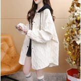 フード配色パーカー/フクレ織柄/ドットボタン/シャツ風パーカー | LETee | 詳細画像6