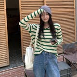 GREEN | ボーダーロンT/カットソー | LETee