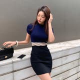 NAVY | バイカラーニットワンピース | LETee