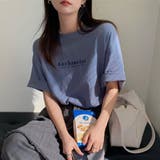 BLUE | ロゴプリント ビッグTシャツ | LETee