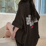 BROWN | バックロゴプリント ビッグTシャツ | LETee