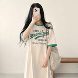 GREEN | 半袖ロゴプリントTシャツワンピース | LETee
