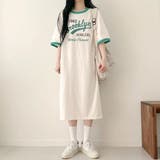 半袖ロゴプリントTシャツワンピース | LETee | 詳細画像9