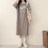 半袖ロゴプリントTシャツワンピース | LETee | 詳細画像4