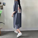 C.GREY | 半袖ロゴバックプリントTシャツワンピース | LETee