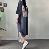 半袖ロゴバックプリントTシャツワンピース | LETee | 詳細画像1
