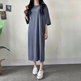 半袖ロゴバックプリントTシャツワンピース | LETee | 詳細画像2