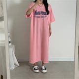 PINK | 半袖ロゴプリントTシャツワンピース | LETee