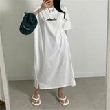 半袖ロゴプリントTシャツワンピース | LETee | 詳細画像1