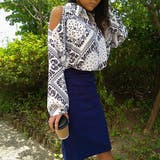 WHITE | バンダナ柄ショルダーオープンシャツ ゆったり リラックス | Lips