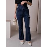 インディゴ | HWスリットフレアdenim パンツ | LIPSERVICE