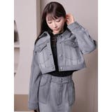 グレー | lady denimクロップドGジャン | LIPSERVICE