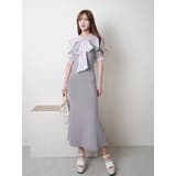 ラヴェンダー | シアーブラウスレイヤードニットキャミワンピース | LIPSERVICE