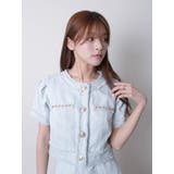 ブルー | サマーツイードハーフジャケット | LIPSERVICE