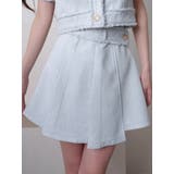 ブルー | サマーツイードプリーツスカート | LIPSERVICE