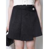 ブラック | サマーツイードプリーツスカート | LIPSERVICE