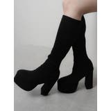 スエード(ブラック) | ボリュームソールミドルブーツ | LIPSERVICE