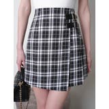 ブラック | ダブルベルトラッププリーツスカート | LIPSERVICE