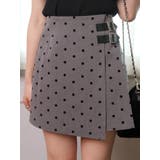 グレー | ダブルベルトラッププリーツスカート | LIPSERVICE