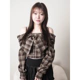 オフショルリボンチェックシャツトップス | LIPSERVICE | 詳細画像7 