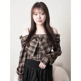 オフショルリボンチェックシャツトップス | LIPSERVICE | 詳細画像8 