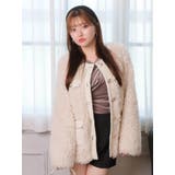 アイボリー | シープライクミドルボアジャケット | LIPSERVICE