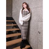 ブラウン | フェザーチェックアンサンブルロングワンピース(WEB限定) | LIPSERVICE