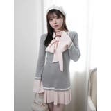 ピンク | シャツドッキングプリーツワンピース | LIPSERVICE