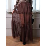 ブラウン | 2wayショーパン付チュールフレアスカート | LIPSERVICE