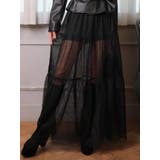 ブラック | 2wayショーパン付チュールフレアスカート | LIPSERVICE